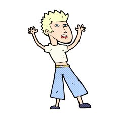 comic cartoon man panicking N2