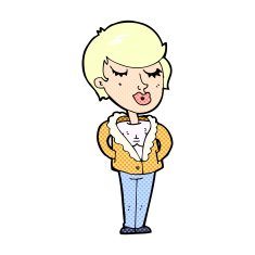 comic cartoon cool relaxed woman