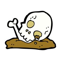 comic cartoon old bones
