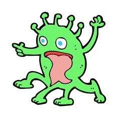 comic cartoon weird little alien