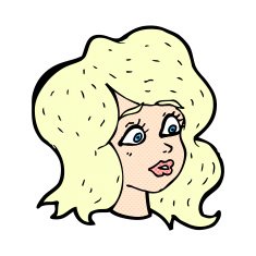 comic cartoon woman looking concerned