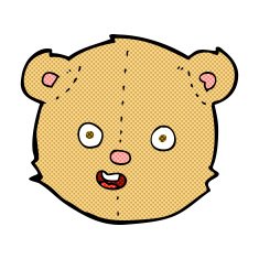 comic cartoon teddy bear head