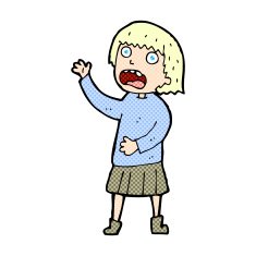 comic cartoon stressed out woman N2