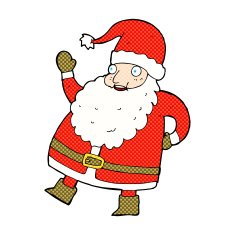 funny waving santa claus comic cartoon N2