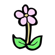 comic cartoon flower N15