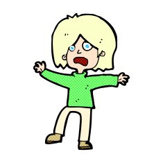 comic cartoon unhappy person