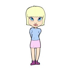 comic cartoon woman standing