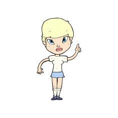 comic cartoon woman with idea N11
