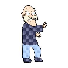 comic cartoon angry old man N5