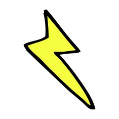 comic cartoon lightning bolt symbol