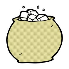comic cartoon bowl of sugar