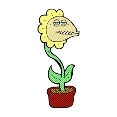 comic cartoon monster flower