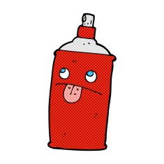 comic cartoon spray can N5