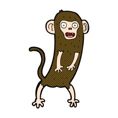 comic cartoon crazy monkey