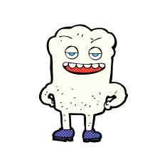 comic cartoon tooth looking smug N2