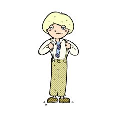 comic cartoon man wearing braces