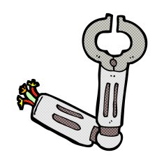 comic cartoon robot arm N3