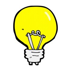 comic cartoon light bulb N2