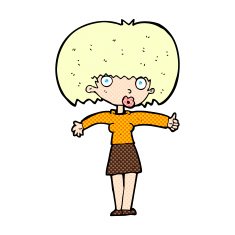 comic cartoon woman giving thumbs up symbol N4