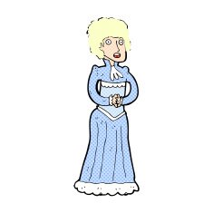 comic cartoon shocked victorian woman