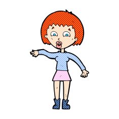 comic cartoon surprised woman N10