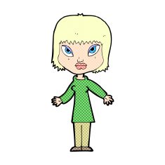 comic cartoon woman with open arms N4
