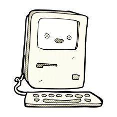 comic cartoon old computer
