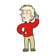 comic cartoon boy with idea N5
