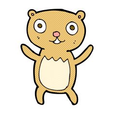 comic cartoon teddy bear N17