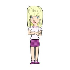 comic cartoon woman standing N2
