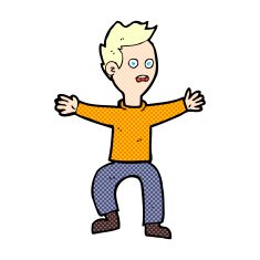 comic cartoon man panicking N3