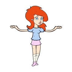 comic cartoon confused pretty girl