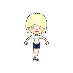 comic cartoon happy woman N10