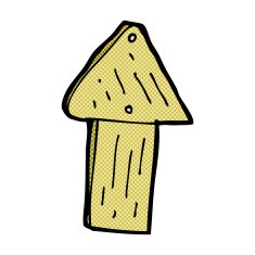comic cartoon wood arrow symbol