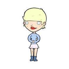 comic cartoon friendly woman N5