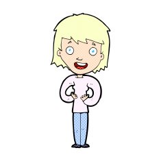 comic cartoon happy woman N11