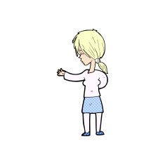 comic cartoon woman gesturing