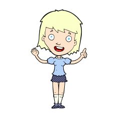 comic cartoon woman pointing N10