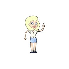 comic cartoon pretty woman with idea N5
