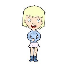 comic cartoon excited woman N5