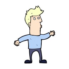 comic cartoon surprised man N2