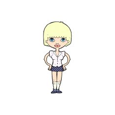 comic cartoon woman with hands on hips N8