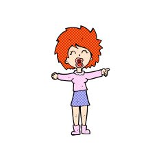 comic cartoon stressed out woman talking