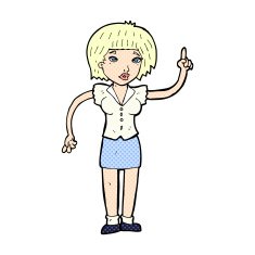 comic cartoon woman with idea N12