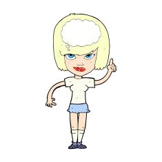 comic cartoon woman with idea N13
