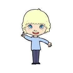 comic cartoon woman with idea N14