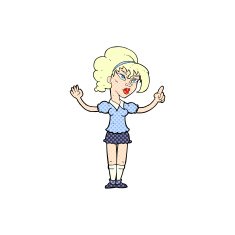 comic cartoon woman with idea N15