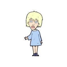 comic cartoon shocked woman N5