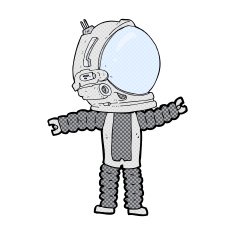 comic cartoon astronaut N6