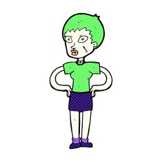 comic cartoon halloween girl